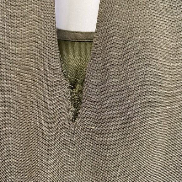 Andree by Unit Small  Olive Long Sleeve Embroidered Waist Mini Dress - Picture 4 of 5